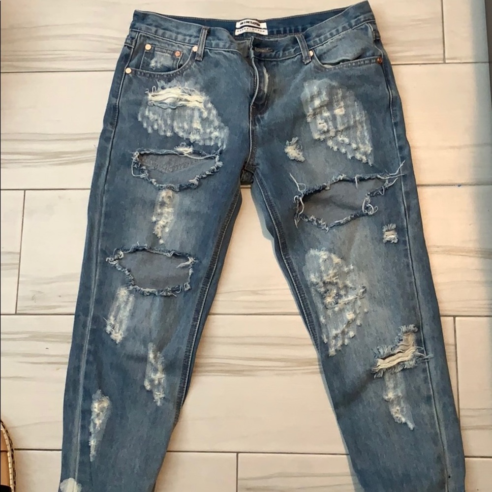 One by one teaspoon boyfriend jeans ripped